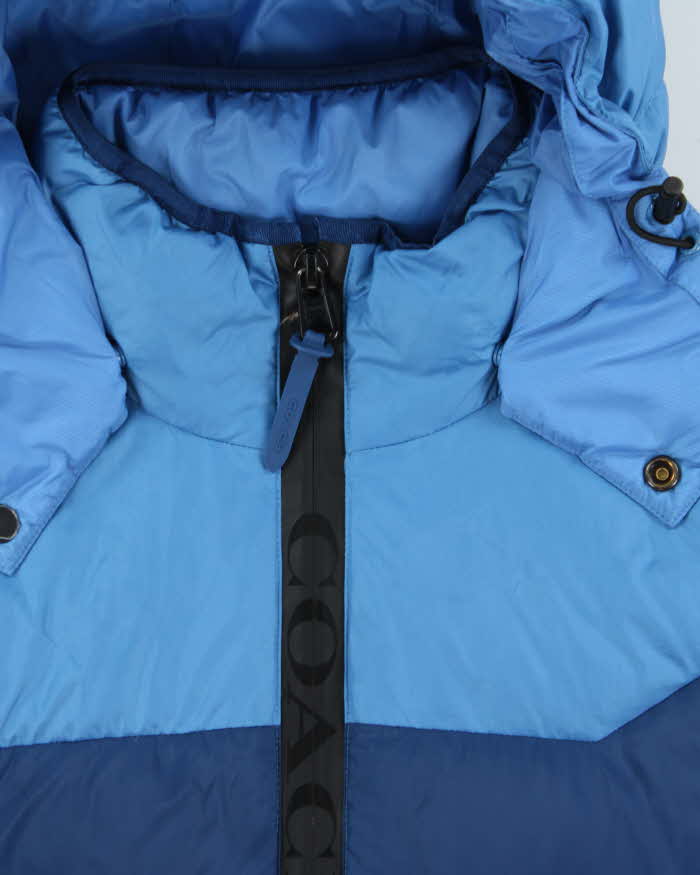 2021 Coach Colourblock Duck Down Filled Oversized Hooded Puffer Jacket - S