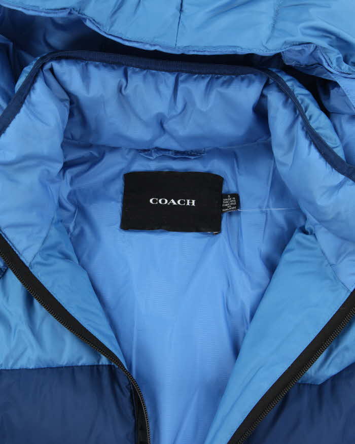 2021 Coach Colourblock Duck Down Filled Oversized Hooded Puffer Jacket - S