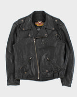 Vintage 1990s Limited Edition Harley Davidson Cowhide Leather Classic Biker Jacket - L