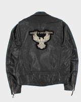 Vintage 1990s Limited Edition Harley Davidson Cowhide Leather Classic Biker Jacket - L