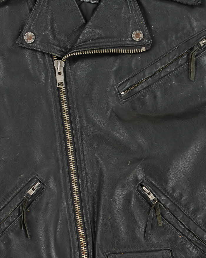 Vintage 1990s Limited Edition Harley Davidson Cowhide Leather Classic Biker Jacket - L