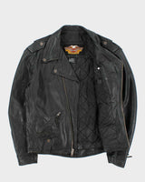 Vintage 1990s Limited Edition Harley Davidson Cowhide Leather Classic Biker Jacket - L