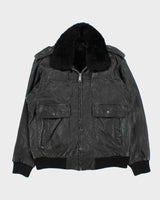 Vintage 1990s Cowhide Leather G-1 Japan Airforce Shearling Flight Jacket - L