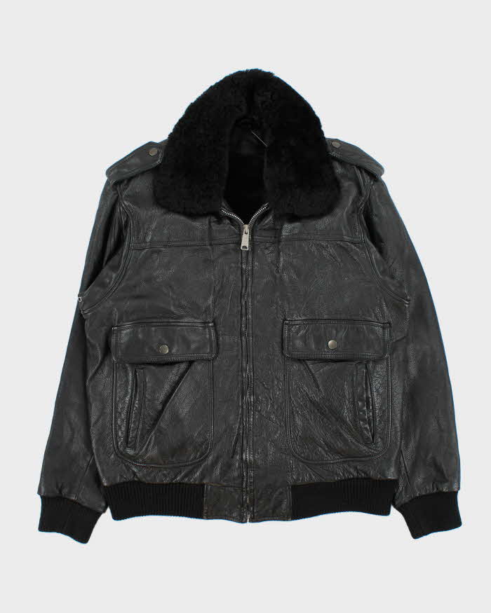 Vintage 1990s Cowhide Leather G-1 Japan Airforce Shearling Flight Jacket - L