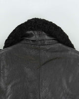 Vintage 1990s Cowhide Leather G-1 Japan Airforce Shearling Flight Jacket - L