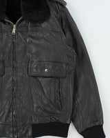 Vintage 1990s Cowhide Leather G-1 Japan Airforce Shearling Flight Jacket - L