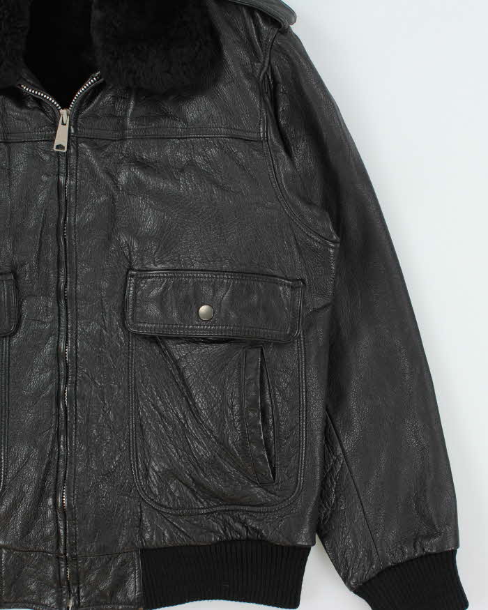 Vintage 1990s Cowhide Leather G-1 Japan Airforce Shearling Flight Jacket - L