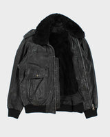 Vintage 1990s Cowhide Leather G-1 Japan Airforce Shearling Flight Jacket - L