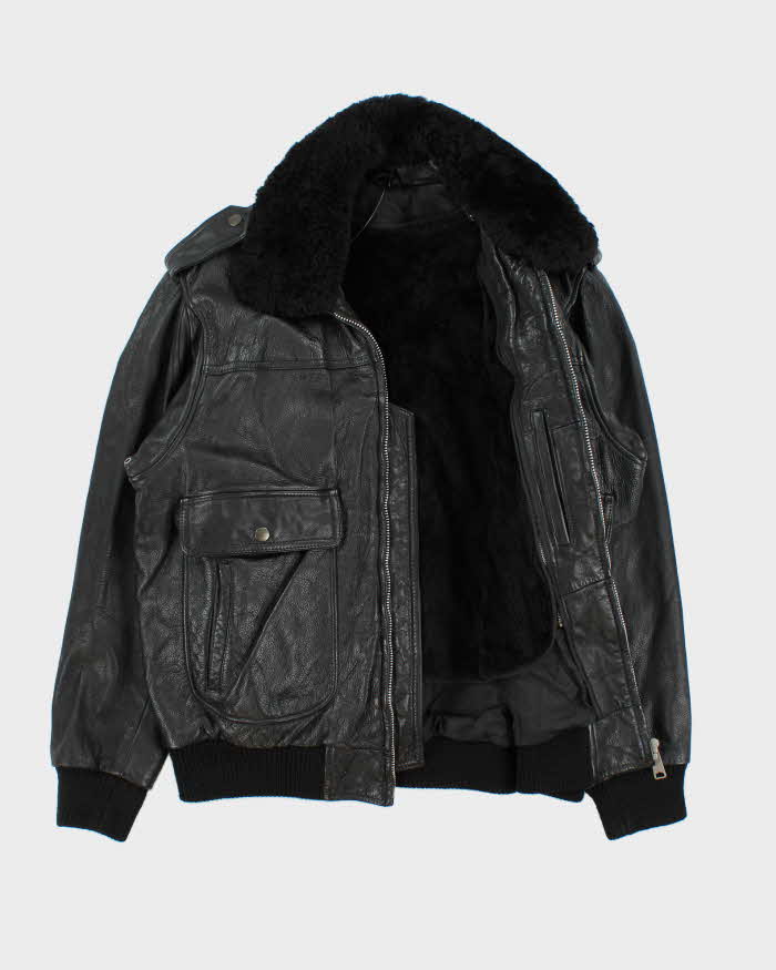 Vintage 1990s Cowhide Leather G-1 Japan Airforce Shearling Flight Jacket - L