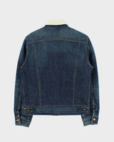Vintage 00s Lee Storm Rider Japanese Indigo Denim Sherpa Lined Jacket - L