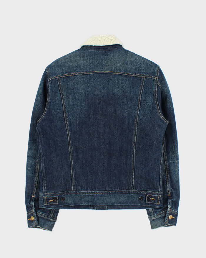Vintage 00s Lee Storm Rider Japanese Indigo Denim Sherpa Lined Jacket - L