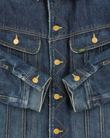 Vintage 00s Lee Storm Rider Japanese Indigo Denim Sherpa Lined Jacket - L
