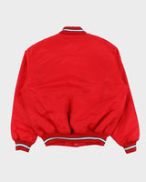Vintage 1990s Fancy Ball Chicago Sherpa Lined Satin Varsity Bomber Jacket - M
