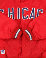 Vintage 1990s Fancy Ball Chicago Sherpa Lined Satin Varsity Bomber Jacket - M