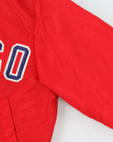 Vintage 1990s Fancy Ball Chicago Sherpa Lined Satin Varsity Bomber Jacket - M