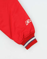Vintage 1990s Fancy Ball Chicago Sherpa Lined Satin Varsity Bomber Jacket - M