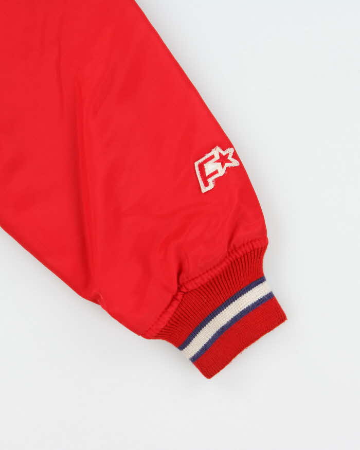 Vintage 1990s Fancy Ball Chicago Sherpa Lined Satin Varsity Bomber Jacket - M