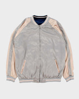 Vintage 1990s Satin Sukajan Embroidered Reversible Varsity Bomber Jacket - M