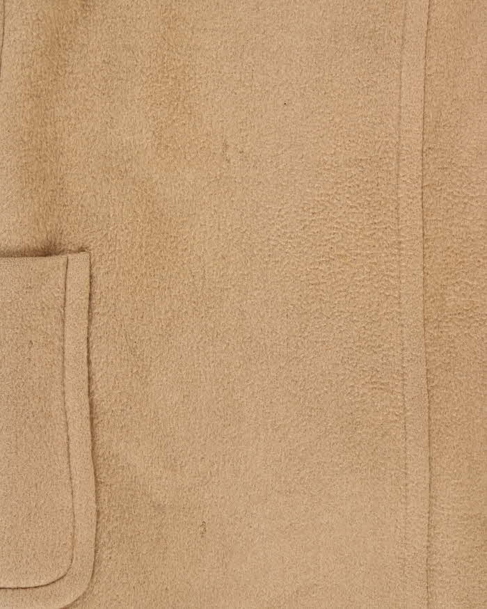 Vintage 1990s Burberry Tan Wool Nova Check Lined Oversized Duffel Coat - M