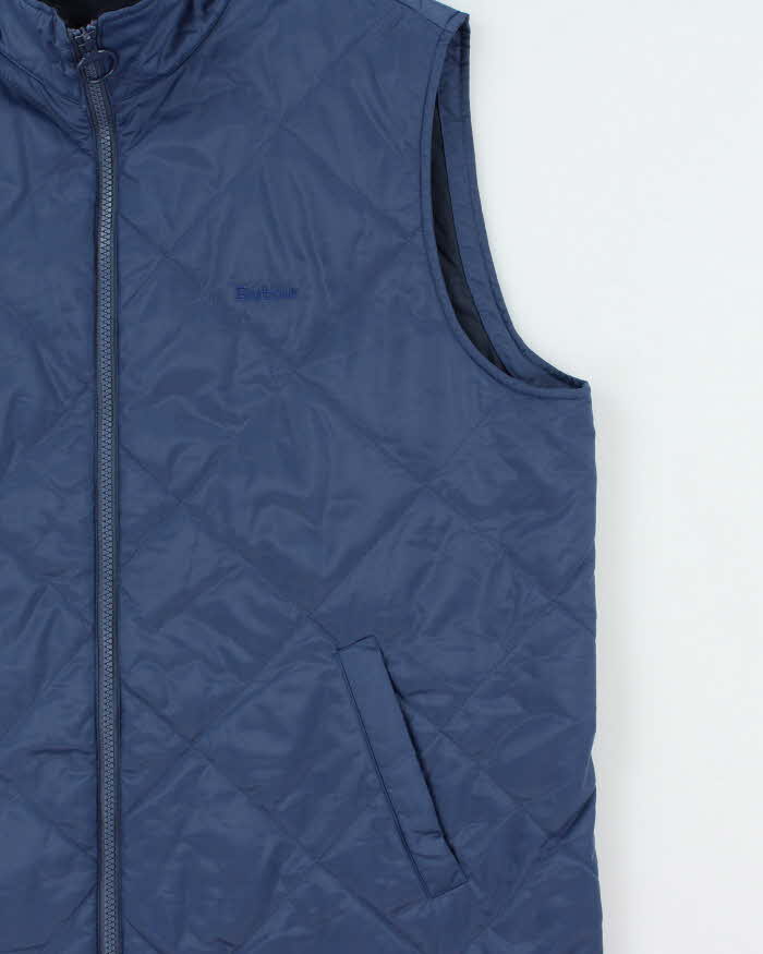 Barbour Finnar Quilted Corduroy Collar Lightweight Gilet Jacket - L