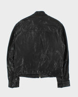 Vintage Y2K 00s Danier Leather Cafe Racer Biker Jacket - L