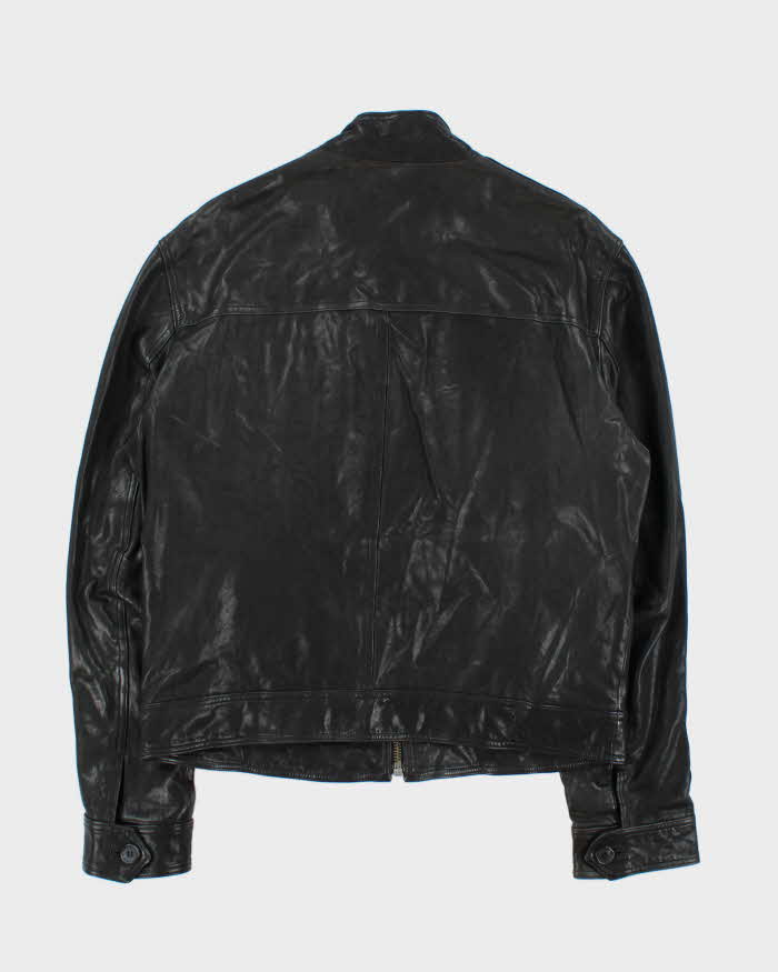 Vintage Y2K 00s Danier Leather Cafe Racer Biker Jacket - L