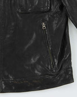 Vintage Y2K 00s Danier Leather Cafe Racer Biker Jacket - L