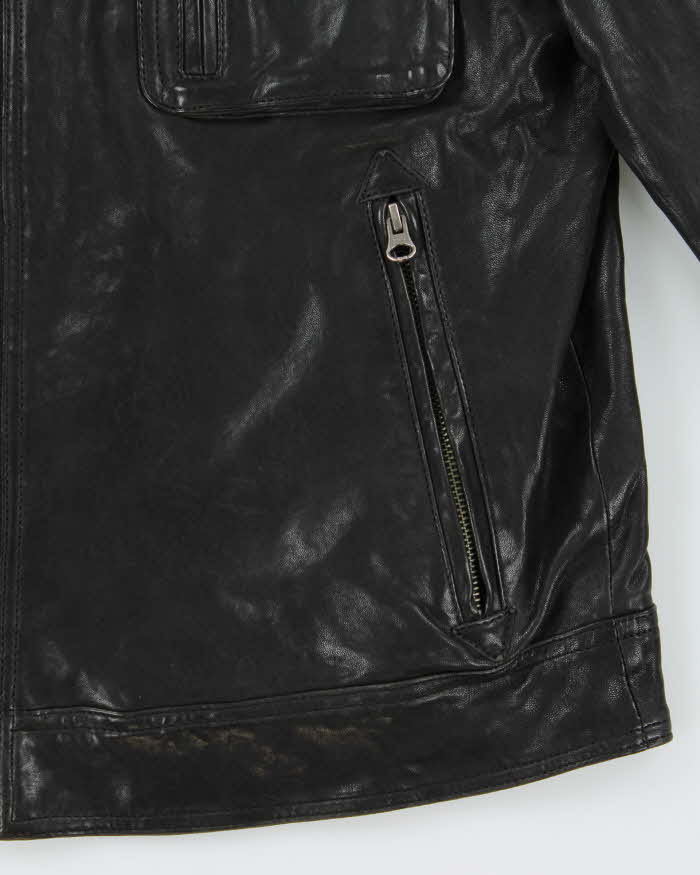 Vintage Y2K 00s Danier Leather Cafe Racer Biker Jacket - L