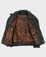 Vintage 1990s Danier Thinsulate Baroque Lined Leather Flight Bomber Jacket - M