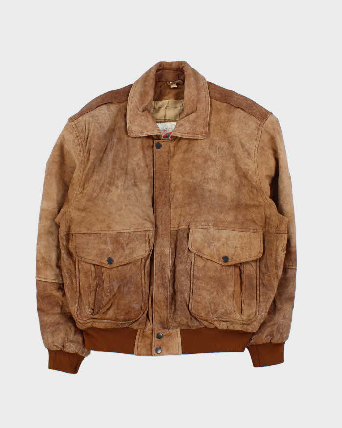 Vintage 1990s Superfortress B-2 Leather Flight Bomber Jacket - M