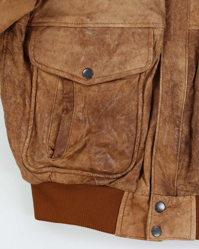 Vintage 1990s Superfortress B-2 Leather Flight Bomber Jacket - M