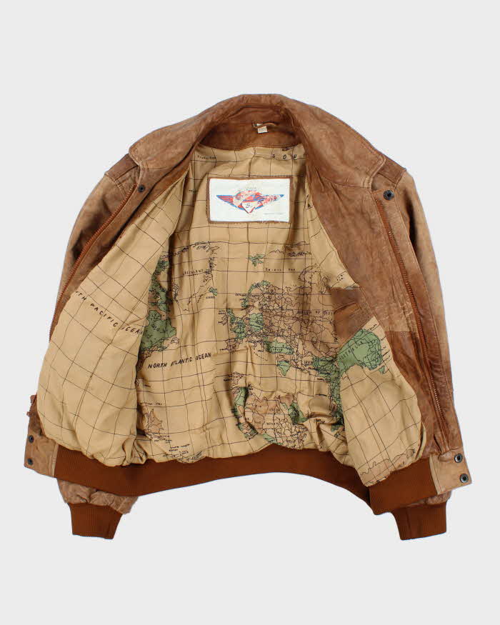 Vintage 1990s Superfortress B-2 Leather Flight Bomber Jacket - M