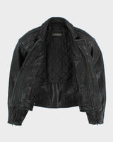 Vintage 1990s Robert Comstock Endurance Quallofil Lined Heavyweight Leather Biker Jacket - L