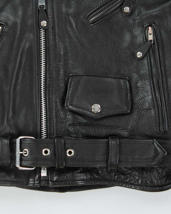 Vintage 1990s Wilson's Thinsulate Lined Heavyweight Classic Leather Biker Jacket - S