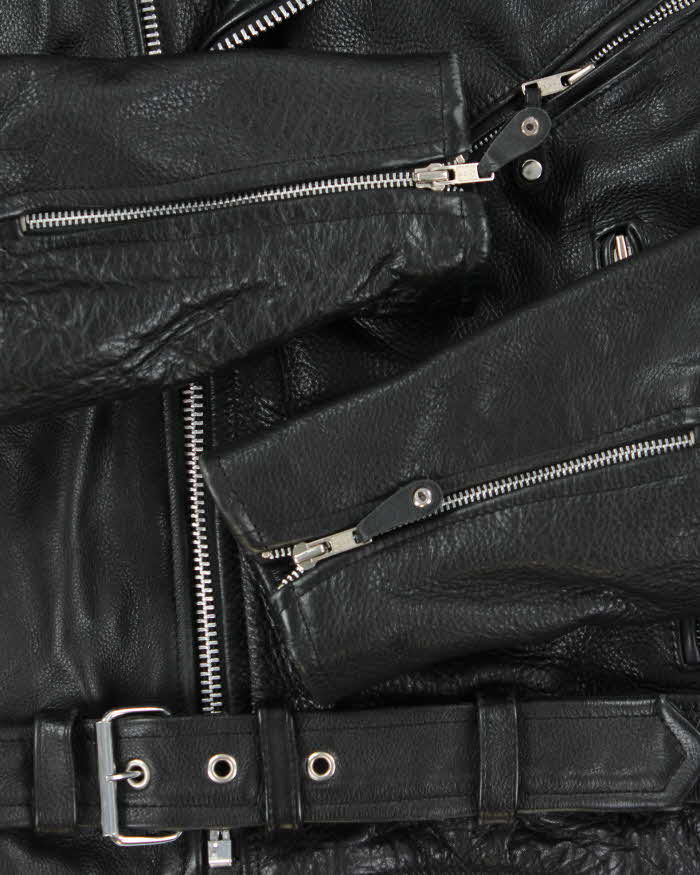 Vintage 1990s Wilson's Thinsulate Lined Heavyweight Classic Leather Biker Jacket - S