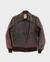 Vintage 1950s Cresco Horsehide Leather Trucker Jacket - S