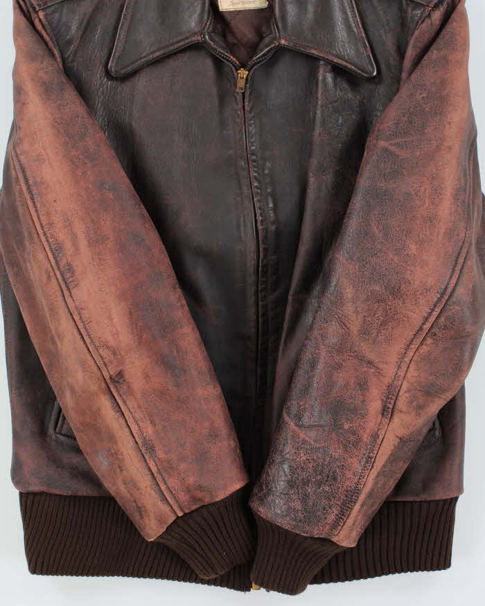 Vintage 1950s Cresco Horsehide Leather Trucker Jacket - S