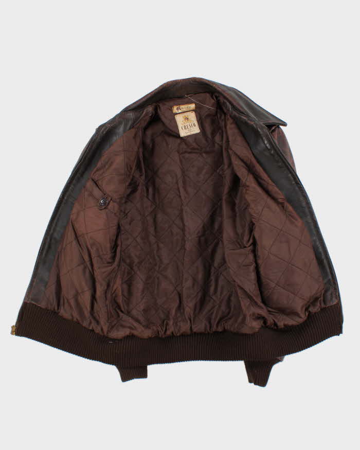 Vintage 1950s Cresco Horsehide Leather Trucker Jacket - S