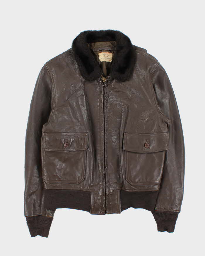 Vintage 1976 U.S Navy Airforce G-1 Leather Flight Jacket - L