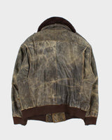 Vintage 1990s Polar Ski Expedition Leather Flight Bomber Jacket - L