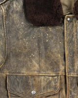 Vintage 1990s Polar Ski Expedition Leather Flight Bomber Jacket - L