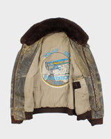 Vintage 1990s Polar Ski Expedition Leather Flight Bomber Jacket - L