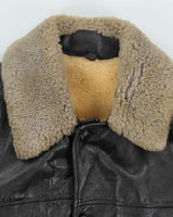 Vintage 1960s Sears Kingsway Horsehide Leather Long Shearling Motorcycle Jacket - L