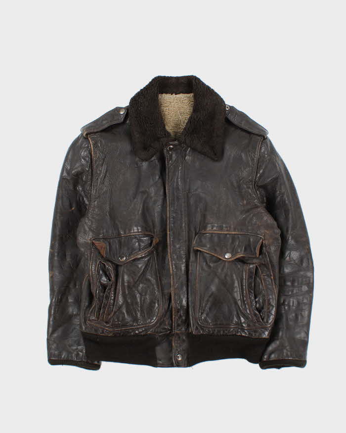 Vintage 1970s R Sherman U.S Airforce Horsehide Leather G-1 Flight Jacket - S