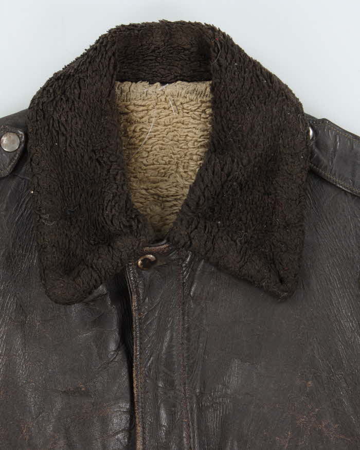 Vintage 1970s R Sherman U.S Airforce Horsehide Leather G-1 Flight Jacket - S