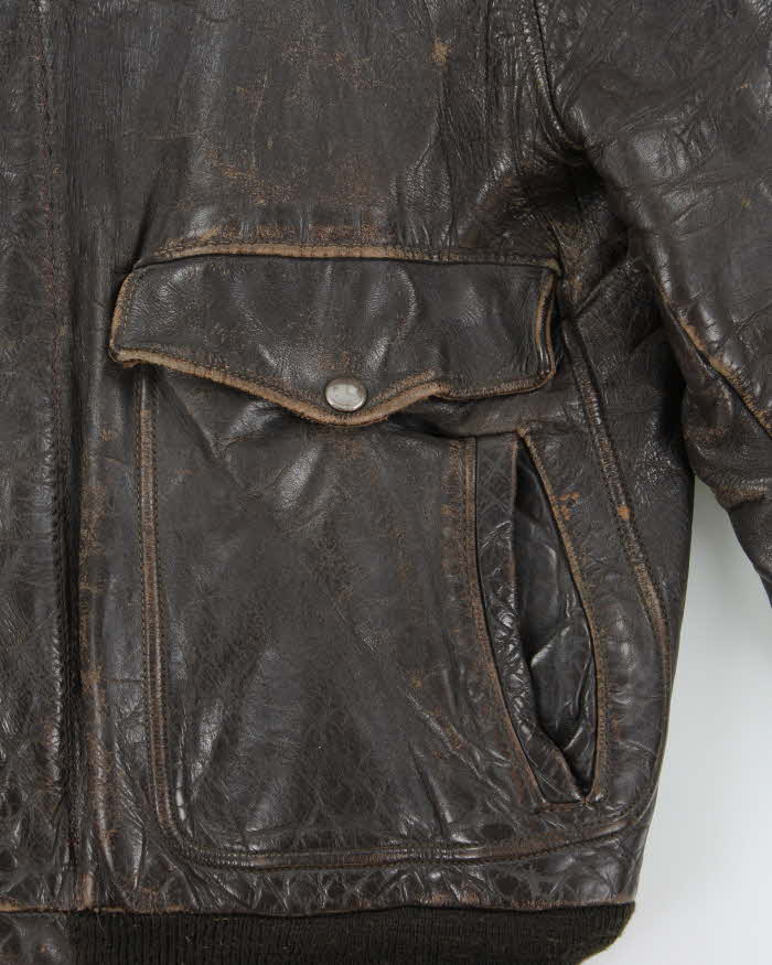 Vintage 1970s R Sherman U.S Airforce Horsehide Leather G-1 Flight Jacket - S