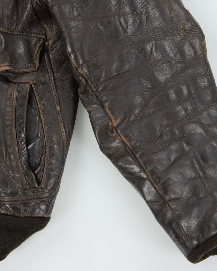 Vintage 1970s R Sherman U.S Airforce Horsehide Leather G-1 Flight Jacket - S