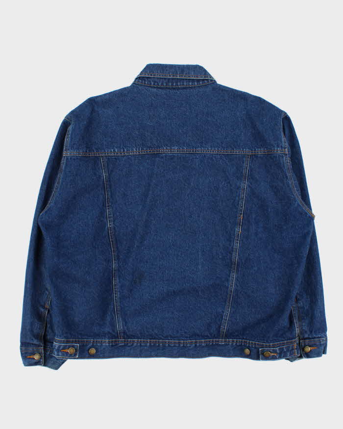 Vintage 1990s Wrangler Plaid Lined Denim Workwear Jacket - XXL