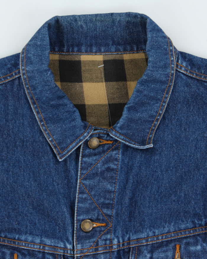 Vintage 1990s Wrangler Plaid Lined Denim Workwear Jacket - XXL