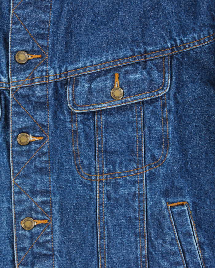 Vintage 1990s Wrangler Plaid Lined Denim Workwear Jacket - XXL